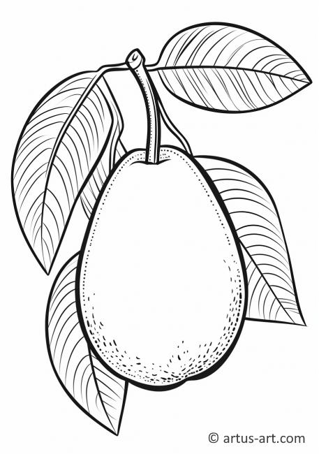 Página para colorear de fruta de mango